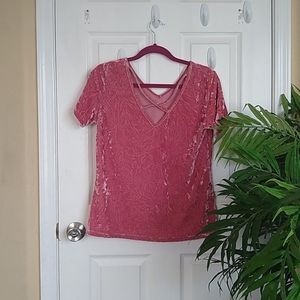 Pink Velvet Top